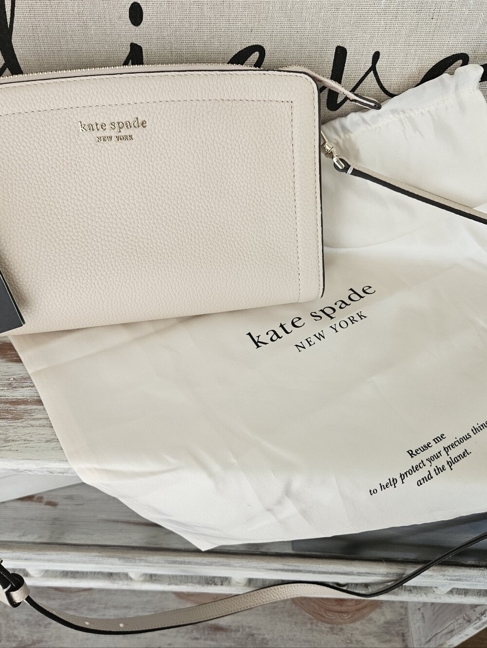 kate spade Cream Leather Crossbody Bag